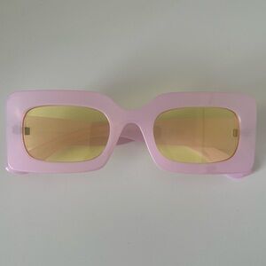 Pink Rectangular Fashion Sunglasses